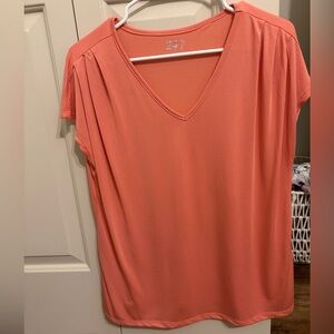 Women's Coral V-Neck Top